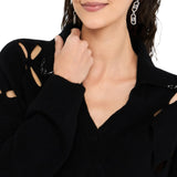 Maglia donna 100% lana con ricami gioiello