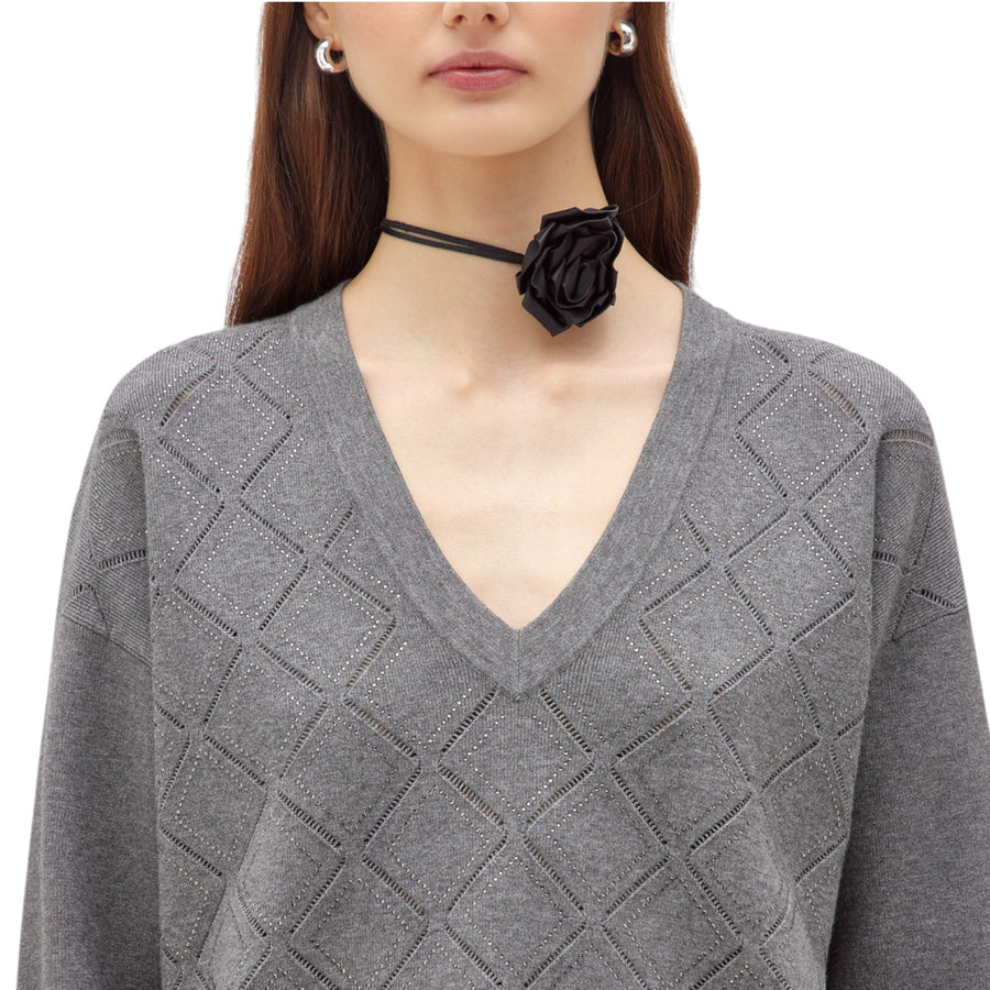 Maglia donna in viscosa con strass