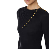 Maglia donna in cupro con bottoni