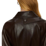 Spolverino donna in ecopelle con sciarpa