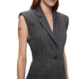 Gilet Donna gessato in misto lana