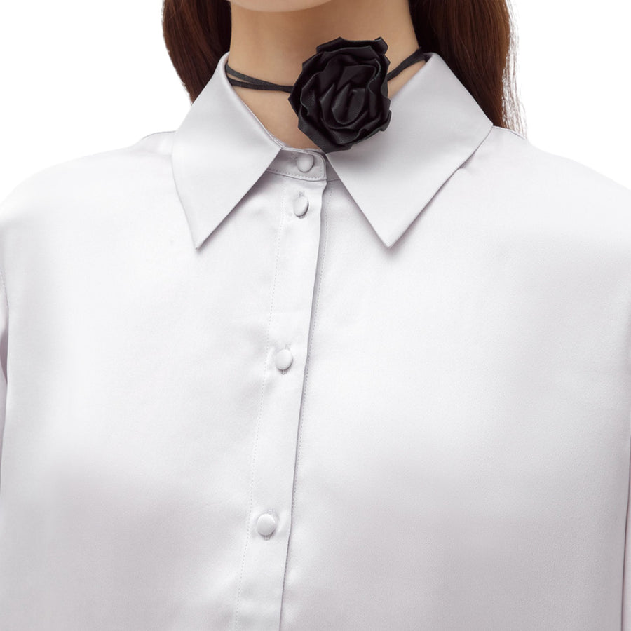 Camicia donna in raso di seta
