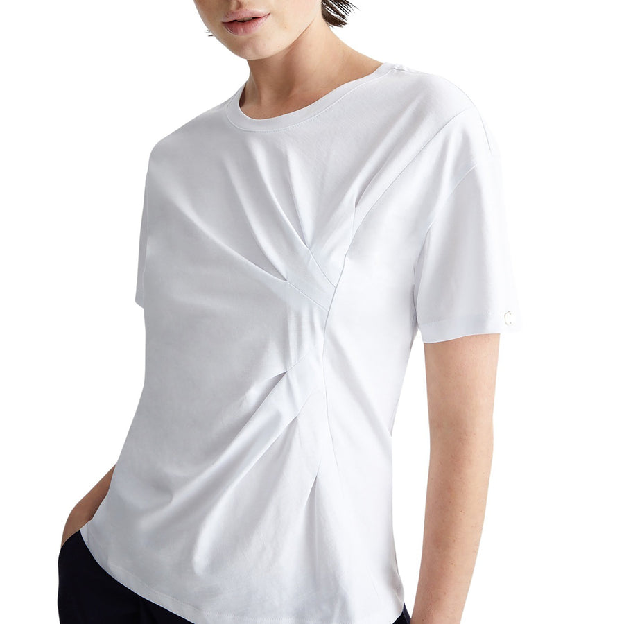 T-shirt donna con arriccio asimmetrico