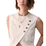 Gilet donna slim fit asimmetrico