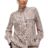 Camicia donna over in seta animalier