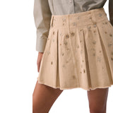 Gonna donna mini con ricami gioiello