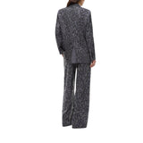 Giacca donna doppiopetto con strass e motivo jaguar