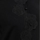 Cardigan donna e top lupetto in lana con pizzo