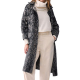 Cappotto donna jacquard in maglia spazzolata