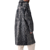 Cappotto donna jacquard in maglia spazzolata