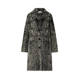 Cappotto donna jacquard in maglia spazzolata