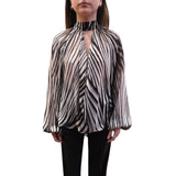 Blusa donna con scollo profondo e fiocco