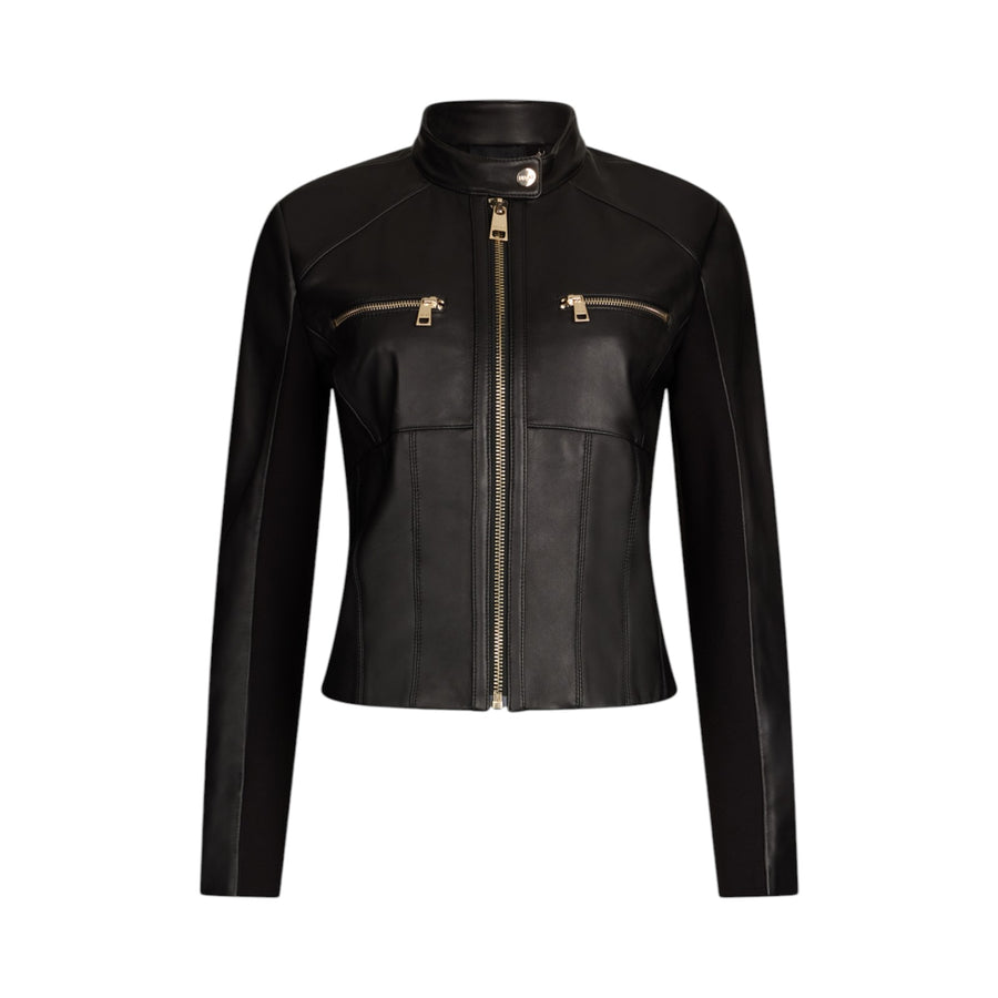 Giacca donna biker nera in pelle