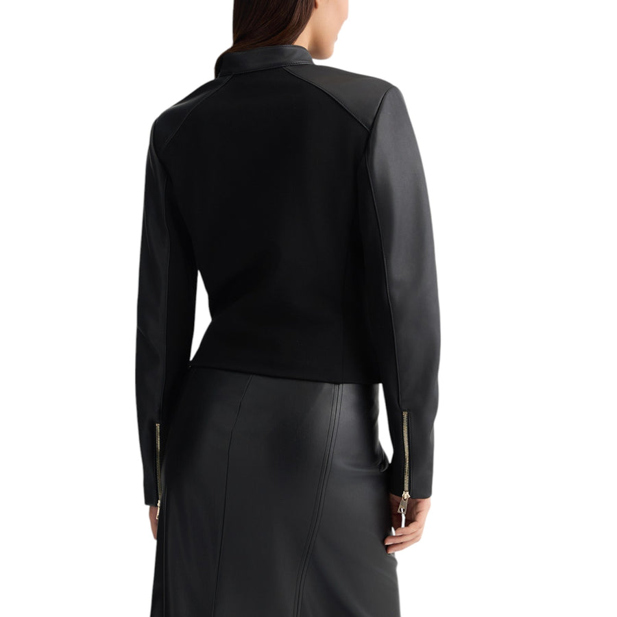 Giacca donna biker nera in pelle
