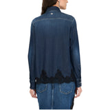 Camicia donna in denim con pizzo