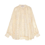 Blusa donna ampia in raso devorè floreale