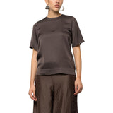 T-shirt donna girocollo in raso