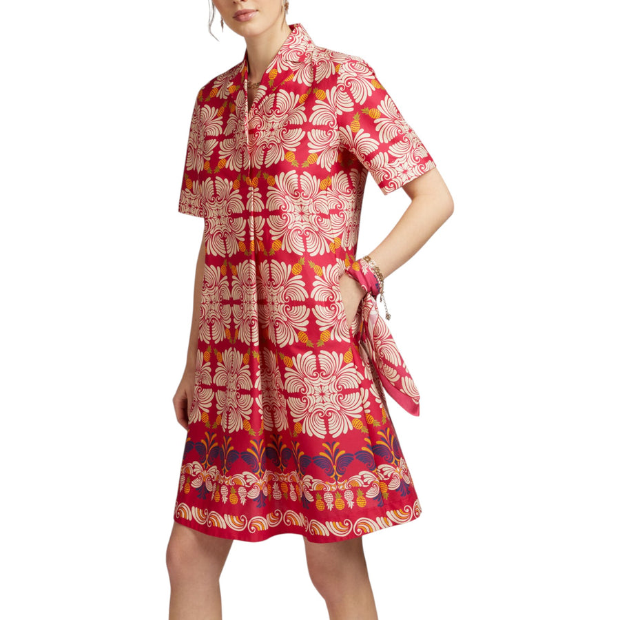 Abito donna stampato in cotone stretch