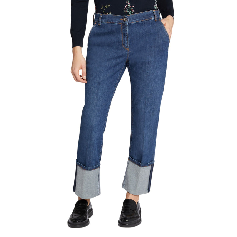 Jeans donna con risvolto in cotone sostenibile