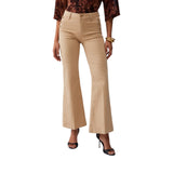 Pantaloni donna flare con bottoni logati