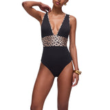 Costume donna intero con inserto animalier