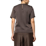 T-shirt donna girocollo in raso