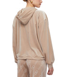 Felpa donna in ciniglia con cappuccio