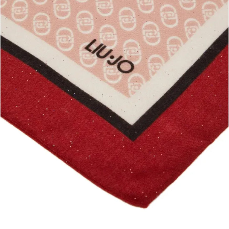 Foulard donna con stampa floreale e logo