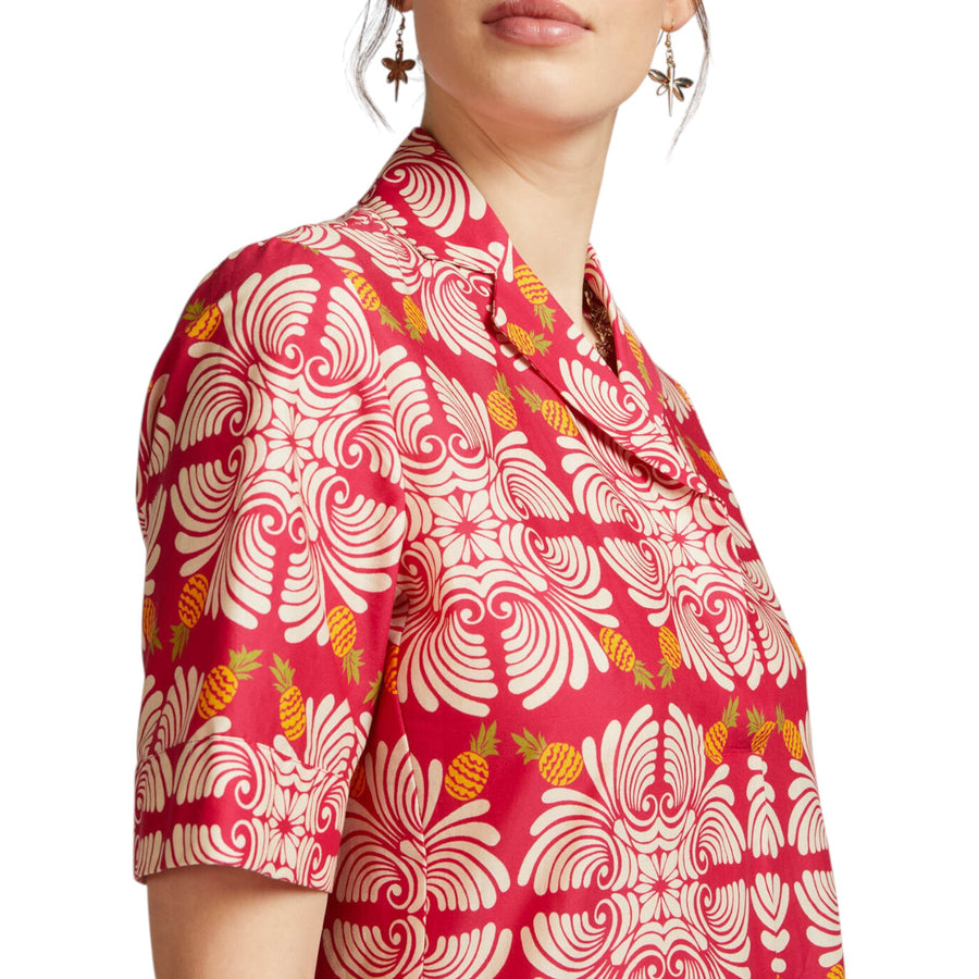 Abito donna stampato in cotone stretch