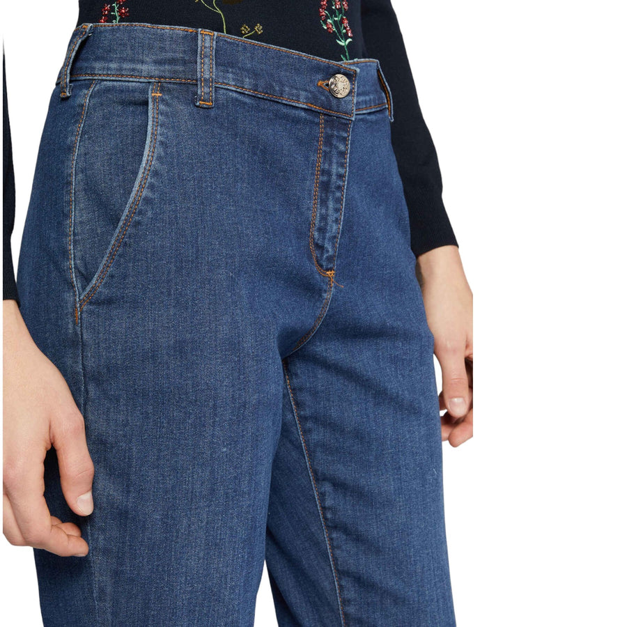 Jeans donna con risvolto in cotone sostenibile