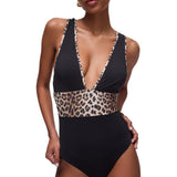 Costume donna intero con inserto animalier