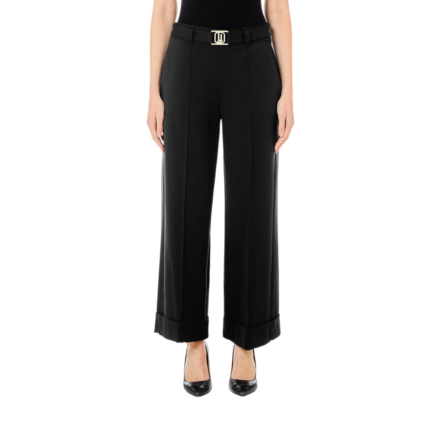 Pantaloni donna cropped con cintura