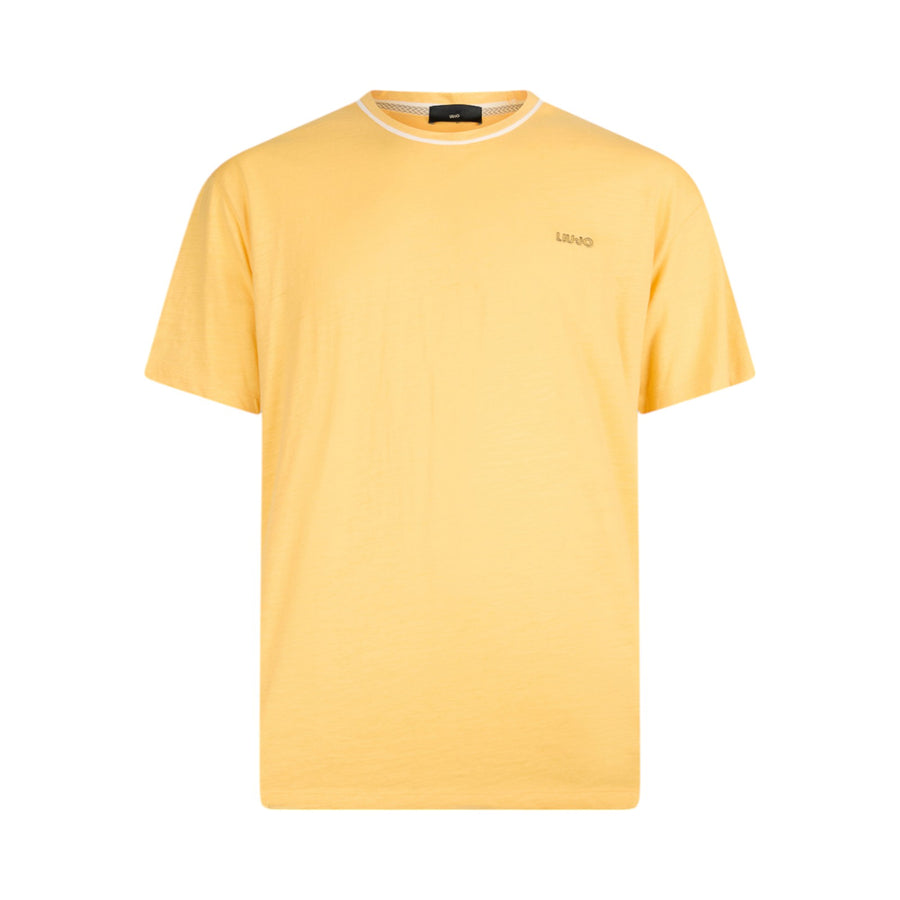 T-shirt gialla in cotone