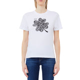 T-shirt donna con logo e stampa