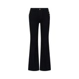 Jeans donna flare con bottoni gioiello