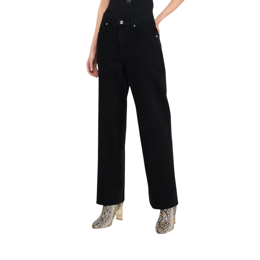 Jeans donna wide leg a vita bassa