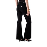 Jeans donna flare con bottoni gioiello