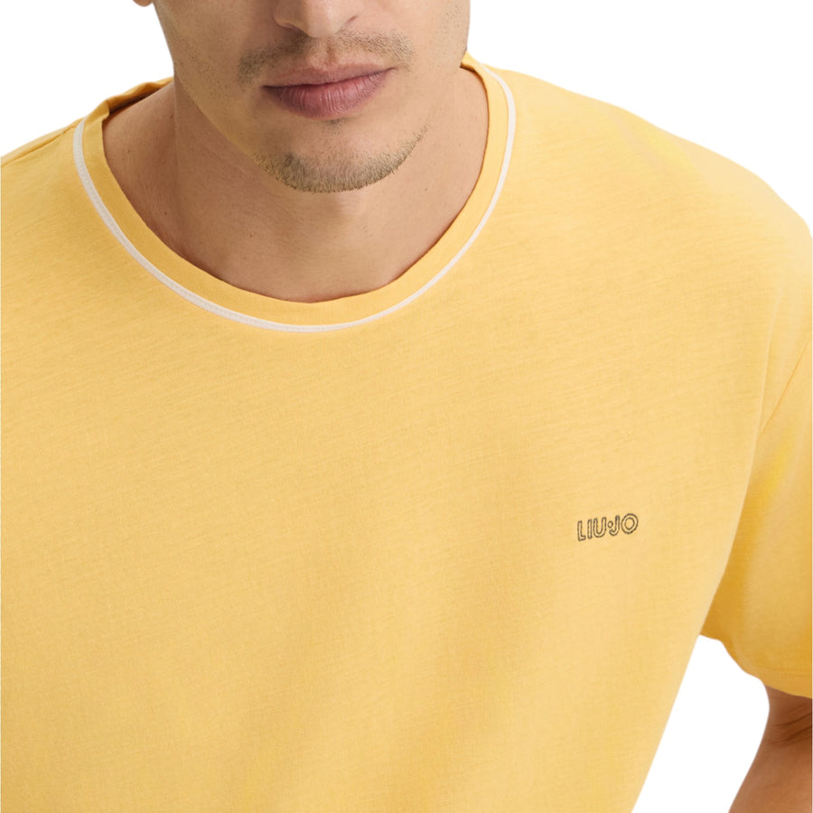 T-shirt gialla in cotone