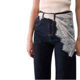 Jeans donna flare con bandana