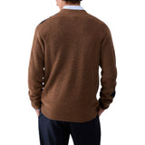 Cardigan uomo jacquard in misto lana