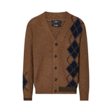 Cardigan uomo jacquard in misto lana