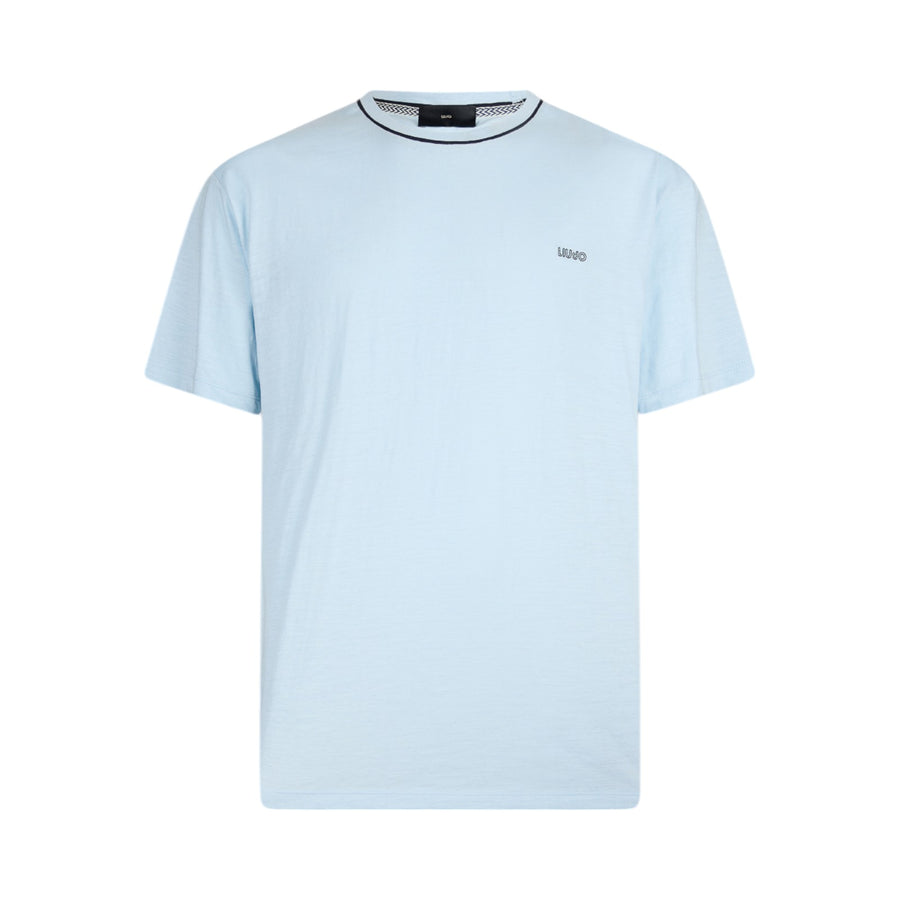 T-shirt azzurra in cotone