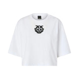 T-shirt donna cropped con ricamo Love Birds