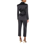 Giacca donna in raso stretch con cintura