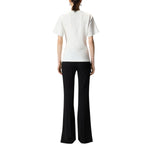 T-shirt donna  con drappeggio e dettaglio dorato