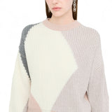 Maglione donna in lana con intarsi