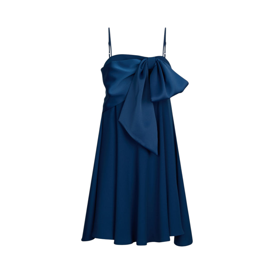 Abito donna blu con fiocco