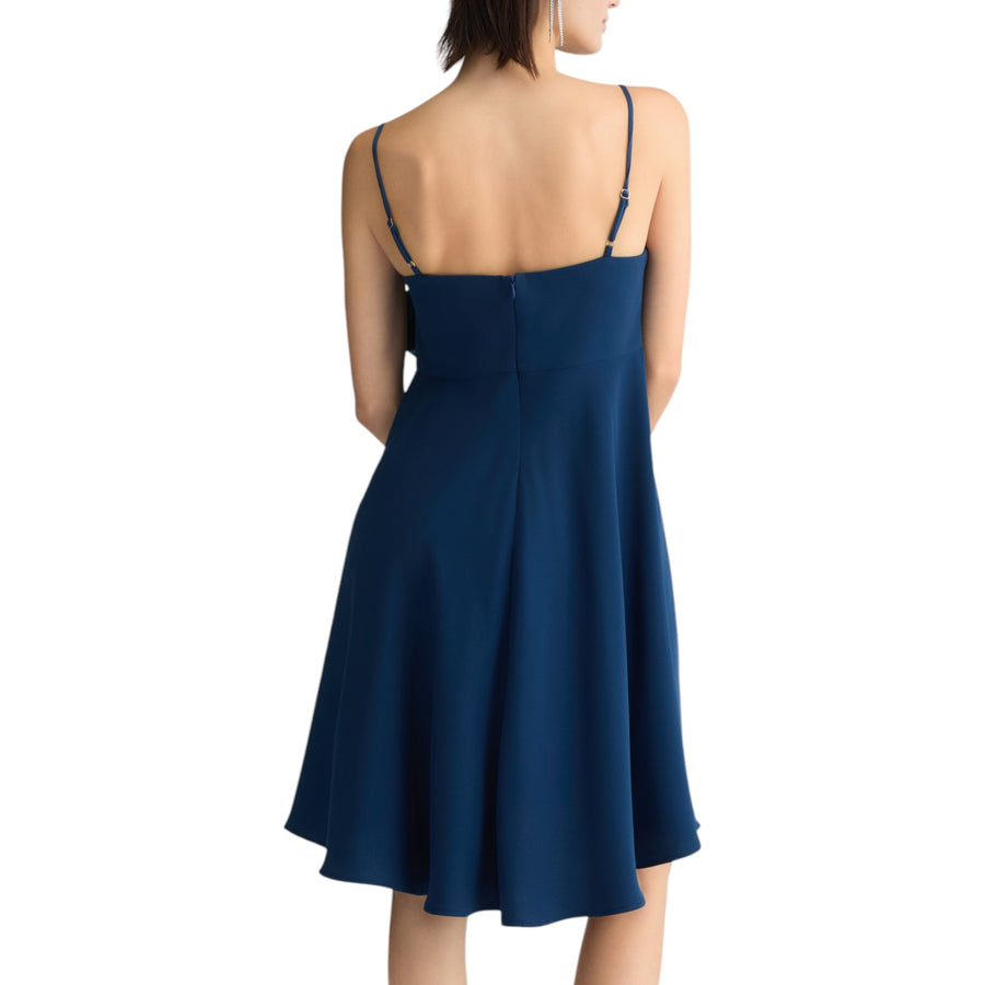 Abito donna blu con fiocco