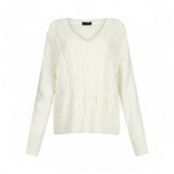 Maglione donna in lana a trecce