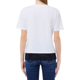 T-shirt donna con dettagli in pizzo